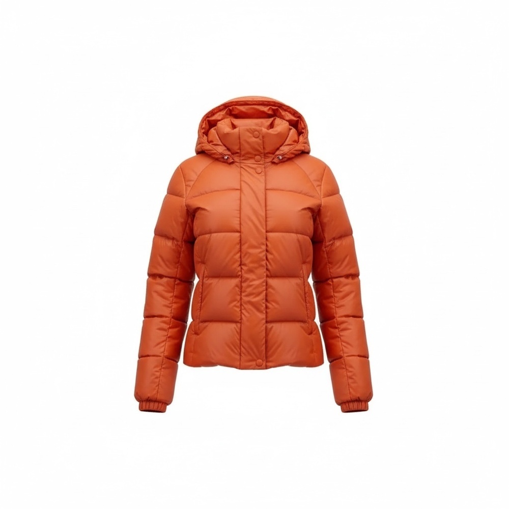Marc New York burnt orange puffer with detachable hood, Size Small